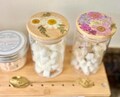 Pressed Flower Pantry Storage Container Kitchen Organization Coffee Canister Glass Tea Container Spice Jar Bamboo Lid Sugar Flour Homeware