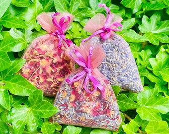 Dried Rose Petal Dried Lavender Bud Rose Essential Oil Pomander Potpourri Sachets Closet Car Linen Bathroom Freshener Stress Reducing Gift