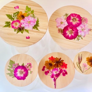 Pressed Flower Pantry Storage Container Kitchen Organization Coffee Canister Glass Tea Container Spice Jar Bamboo Lid Sugar Flour Homeware