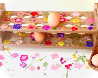 Stackable Egg Tray for Farm Fresh Eggs Pressed Flower Homestead Homeware Egg Crate Chicken Lover Backyard Chicken Kitchen Counter Decoration