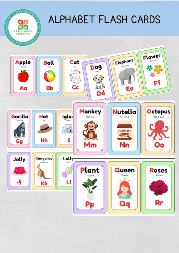 Alphabet Flashcards - Etsy