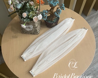 Wedding Dress Shoulder Straps,Tulle Bridal Detachable Straps/Sleeves,Off Shoulder Sleeves for Sleeveless Event Dress,Tulle Removable Sleeves