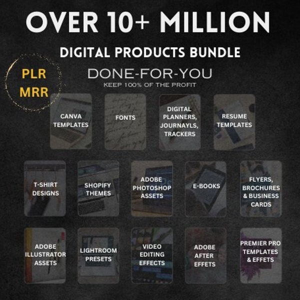 10M+ Digital Products Bundle Master Resell Rights for Passive Income with Private Label Rights (MRR & PLR), Earn Money Online Selling Ebook