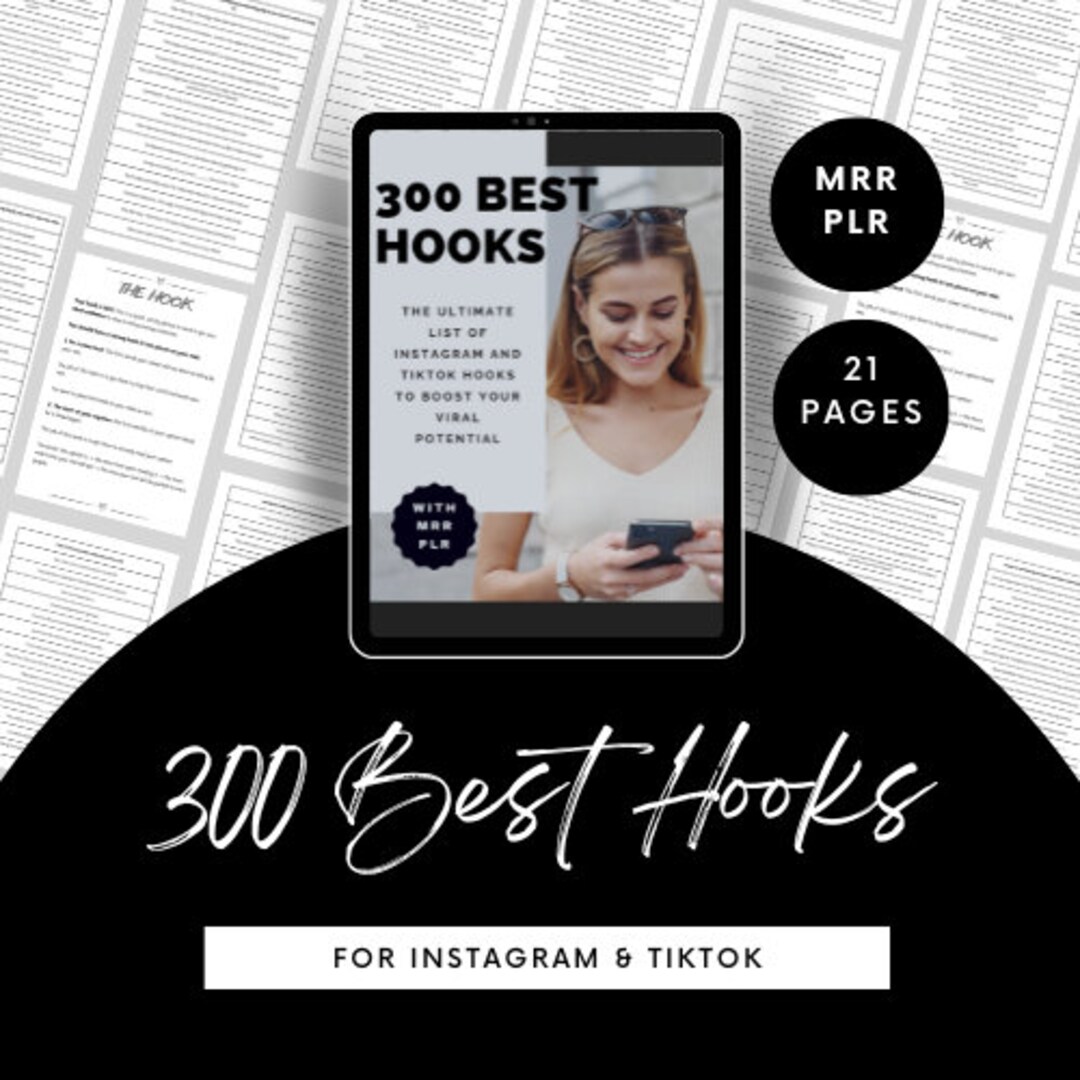 300 Instagram Reel Hooks MRR PLR Done for You Hooks for Social Media ...