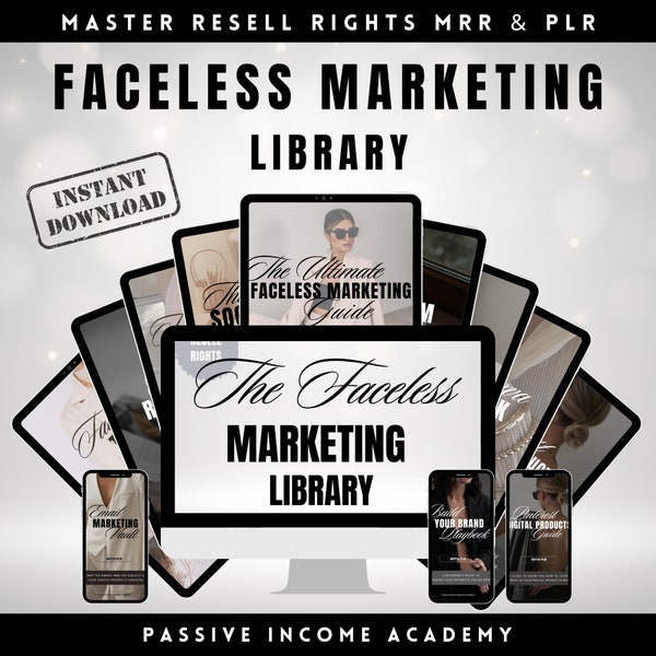 Faceless Digital Marketing Bundle - Master Resell Rights voor Instagram, TikTok en Reels - Done-For-You DFY Instant Download Resell MRR PLR