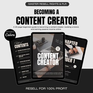 Becoming a Content Creator Done For You Guide With Master Resell Rights and Private Label Rights, MRR PLR Faceless Digital Marketing Resell
