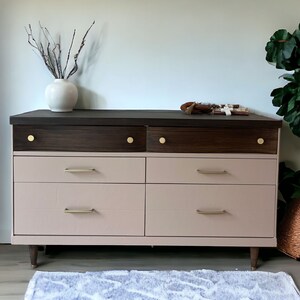 Basset Furniture Mid Century Modern 1970s Bassett Dresser Refurbished Childrens Bassett Vintage Furniture