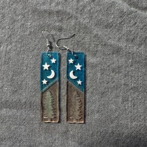 Woods at night earrings