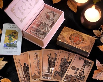 Rose Gold Foil Tarot Deck with Guidebook & Gift Box