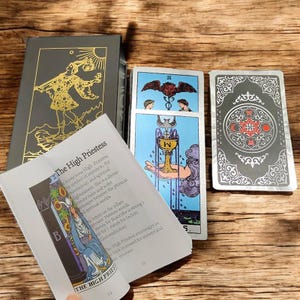 Six Pointed Star Silver Tarot Deck, Tarot Cards Deck With Guide Book, Water Proof, Luxury Gift Box.