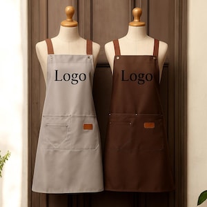 Personalized Canvas Apron with Pockets: Custom Embroidery Chef Apron