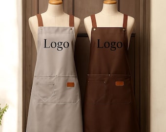 Personalized Canvas Apron with Pockets: Custom Embroidery Chef Apron