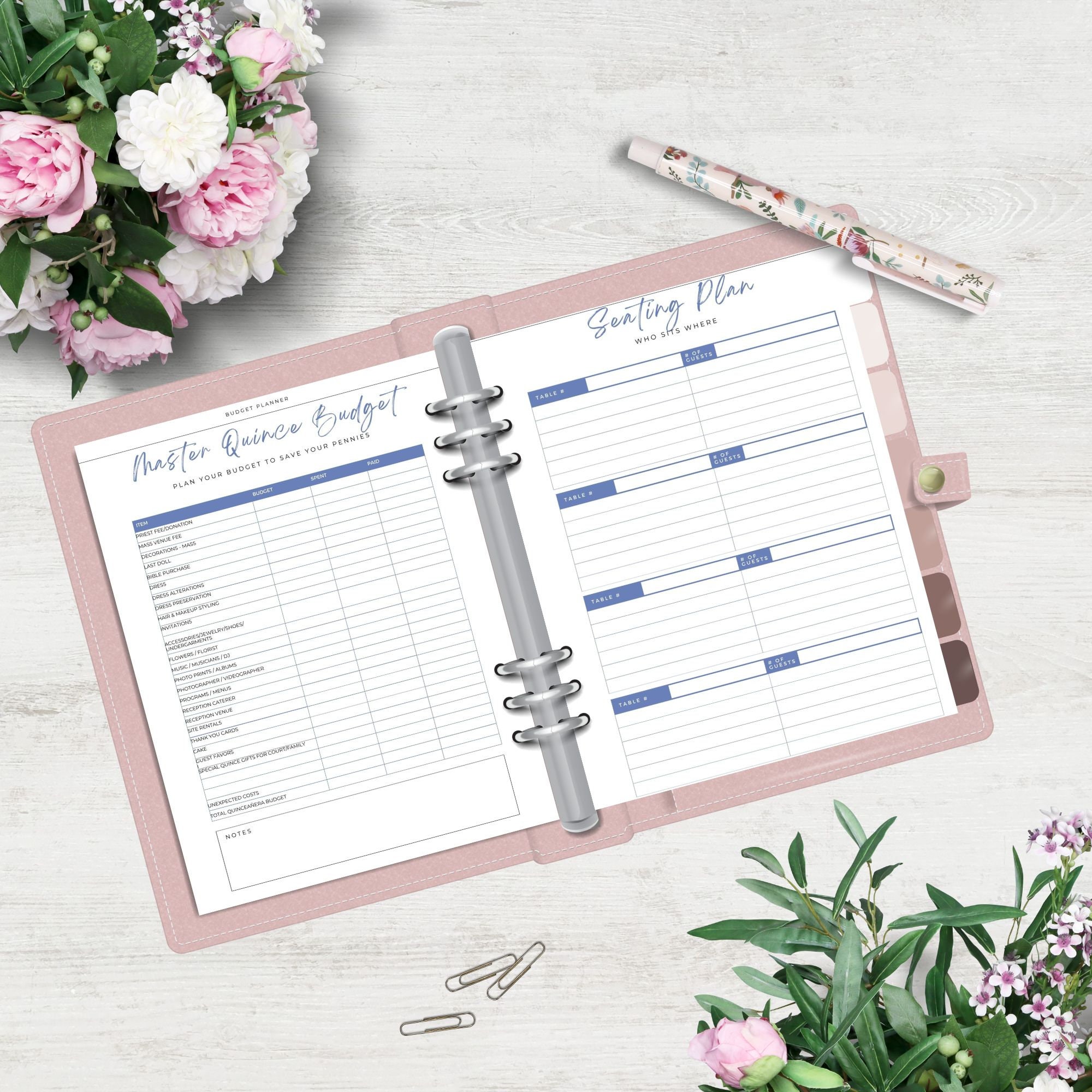 Printable Quinceañera Planner, Mis Quince Años Planning Binder, 15th ...