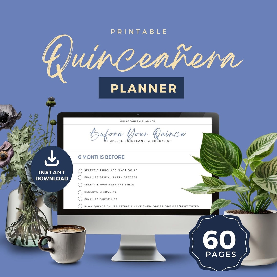 Quinceañera Planner Printable INSTANT DOWNLOAD 15th Birthday Party