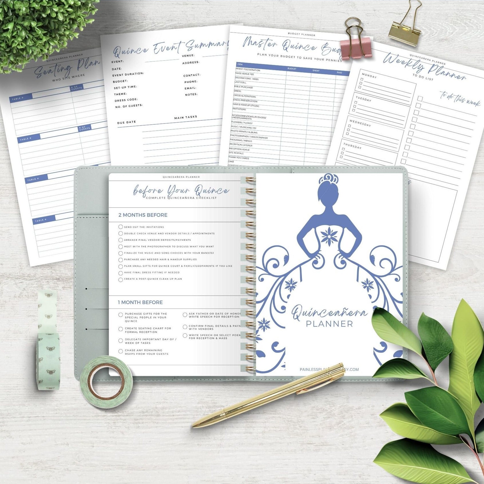 Quinceañera Planner Printable INSTANT DOWNLOAD 15th Birthday Party ...