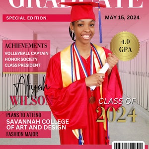 Editable Graduation Magazine Cover