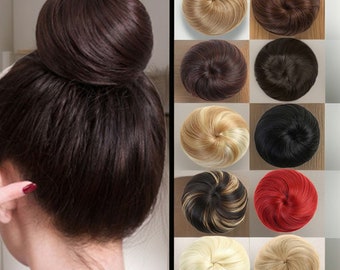 Extension pour chignon de ballet, Morceau pour cheveux, chouchou chignon, Fausse perruque pour chignon, chouchous comme de vrais cheveux humains, chignon à clip pour femme