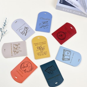 Conjunto de 10 etiquetas de bagagem com nome personalizado, cartão de lugar de casamento, etiqueta de bagagem de casamento personalizada, acessórios de viagem, etiqueta de mochila, presentes de viagem