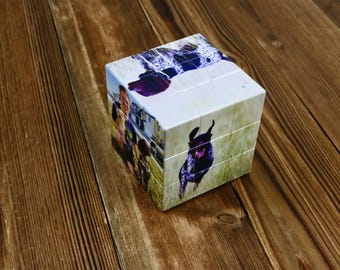 Benutzerdefinierte Haustier Fotowürfel Rahmen, personalisierte Hund Sympathiegeschenk, Haustier Verlust Gedenkstätte, Haustier Erinnerung Andenken, Geschenk für Tierbesitzer, Hochzeitsgeschenke