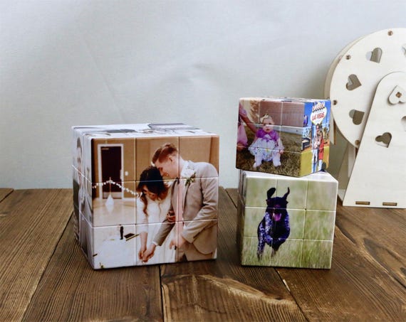 Custom Photo Rubik's Cube - Personalized Puzzle Gift With 6 Pictures - Unique Anniversary, Mother's Day, Birthday Gift for Him/Her/Kids