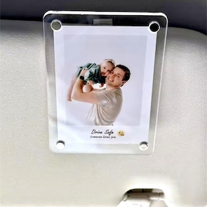 Clip de foto personalizado para visera de coche, decoración personalizada para visera de coche, regalo para esposo o novio, tarjeta de recuerdo para billetera, regalo de aniversario