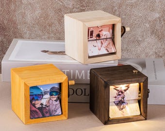 Benutzerdefinierte Hochzeit Flip Book Rahmen Animationsmaschine, personalisiertes Brautgeschenk, Mechanisches Handbewegungsfotoalbum, Geburtstagsgeschenk für Paar