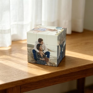 Benutzerdefinierter Fotowürfel, personalisiertes Bildwürfelgeschenk, Familienfotowürfel, einzigartiges Erinnerungsgeschenk, Geburtstagsgeschenk, Wohnkultur