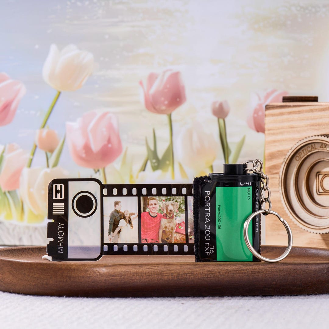Custom Film Photo Keychain, Personalized Camera Roll Gift, Film Reel ...