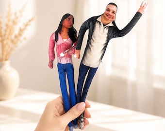 Kussen met afbeelding van een lelijke pop, gepersonaliseerde Mini Me-pop met beweegbaar lichaam, pluche pop met foto, cadeau voor een vriend(in), Halloween-decoratie, Halloween-cadeau