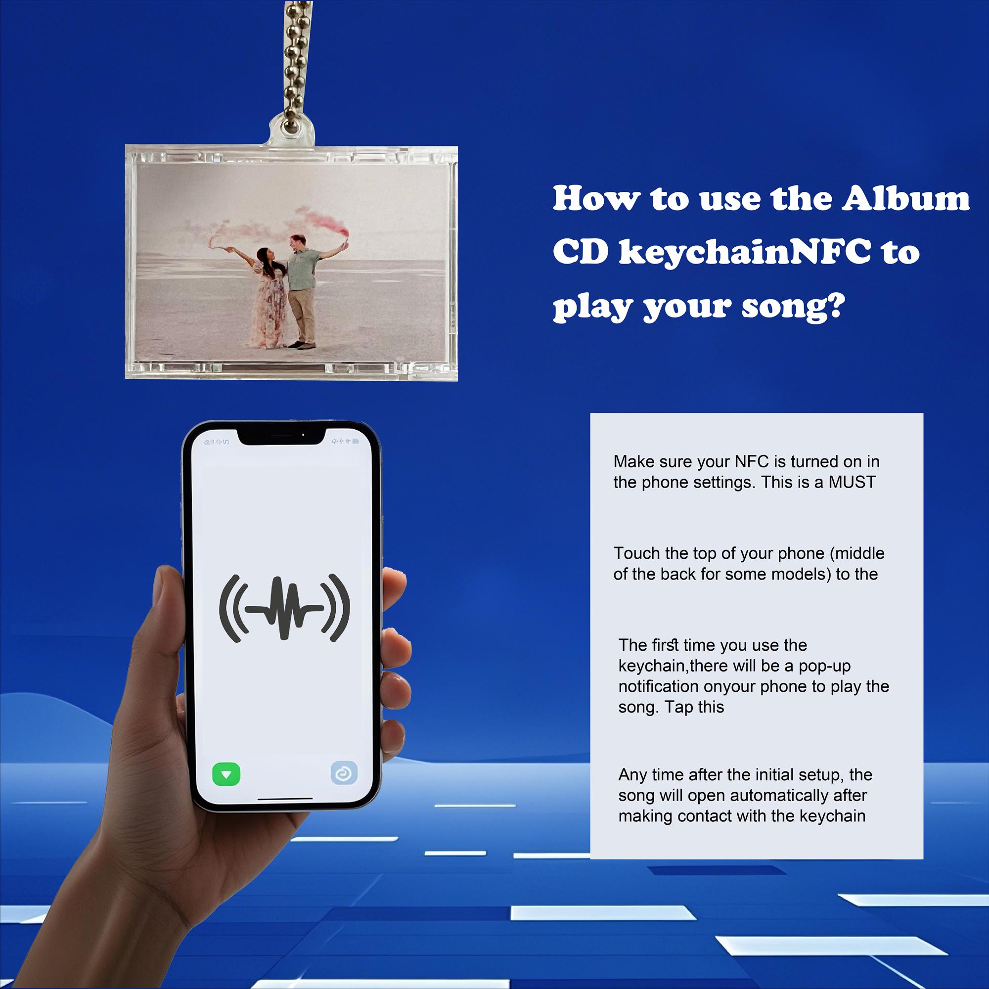 Custom NFC Mini Album CD Keychain - Personalized Retro Music Gift ...