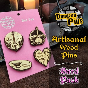 Dungeon Pins - Bard Pack (Real Maple Wood Pins)
