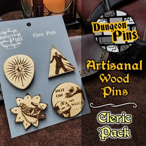 Dungeon Pins - Cleric Pack (Real Maple Wood Pins)
