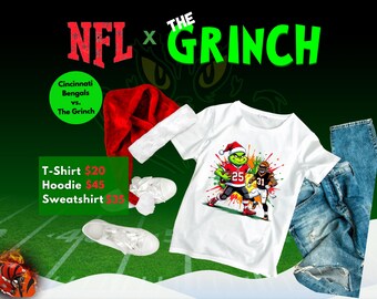Grinch vs. Bengals Weihnachten T-Shirt - Lustiges NFL Cincinnati