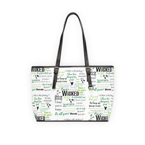 Sac à bandoulière Wicked the Musical imprimé avec tous les dictons de Wicked broadwaybackpack wicked elphaba sac à bandoulière