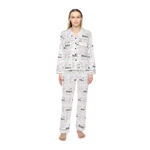Wicked Ladies Pajamas, Gift for Her, Satin Sleepwear, Funny Pjs, Wicked Saying, Wicked ladies gift, wicked pj&#39;s