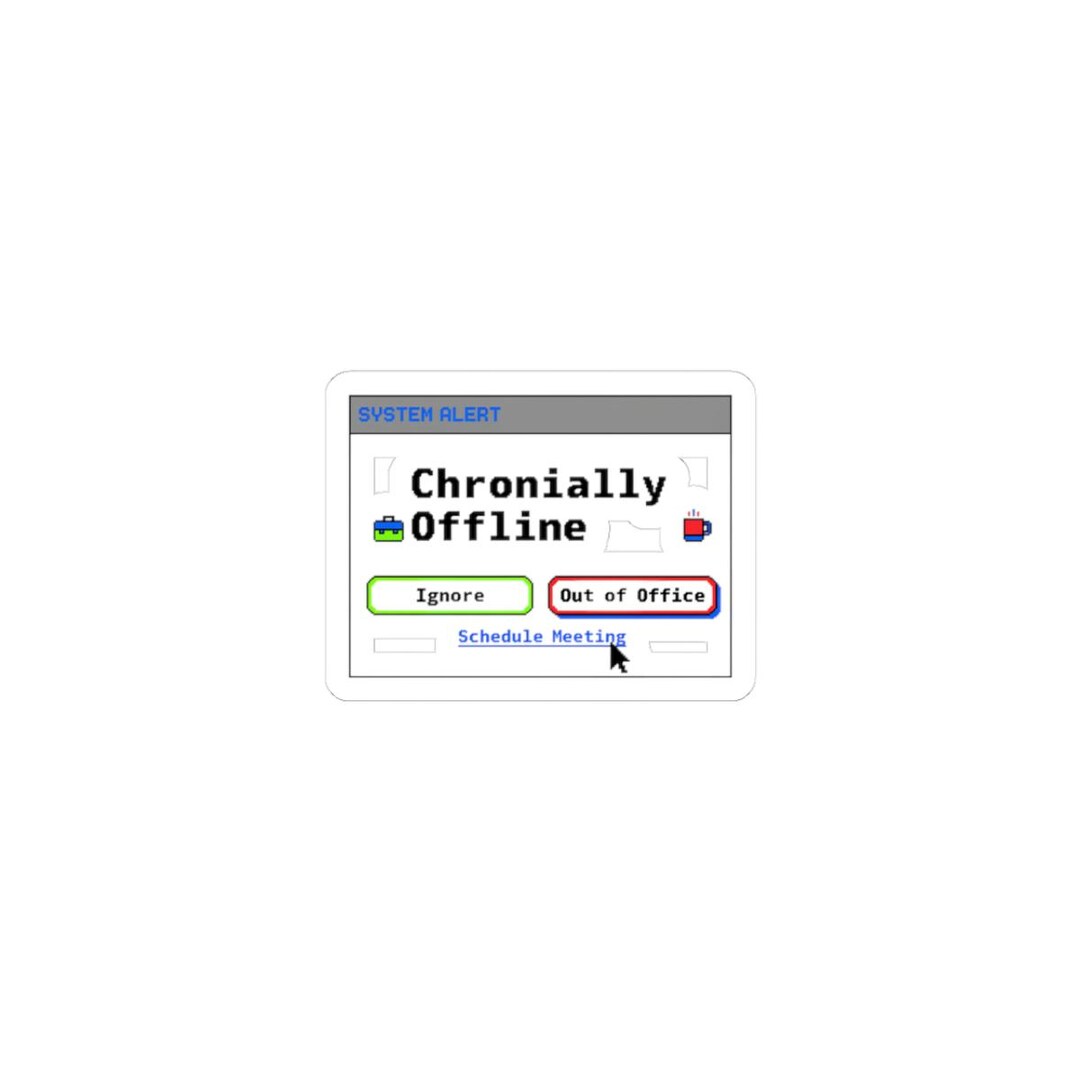 Chronically Offline Sticker | 90s Computer Graphics, Corporate Satire ...