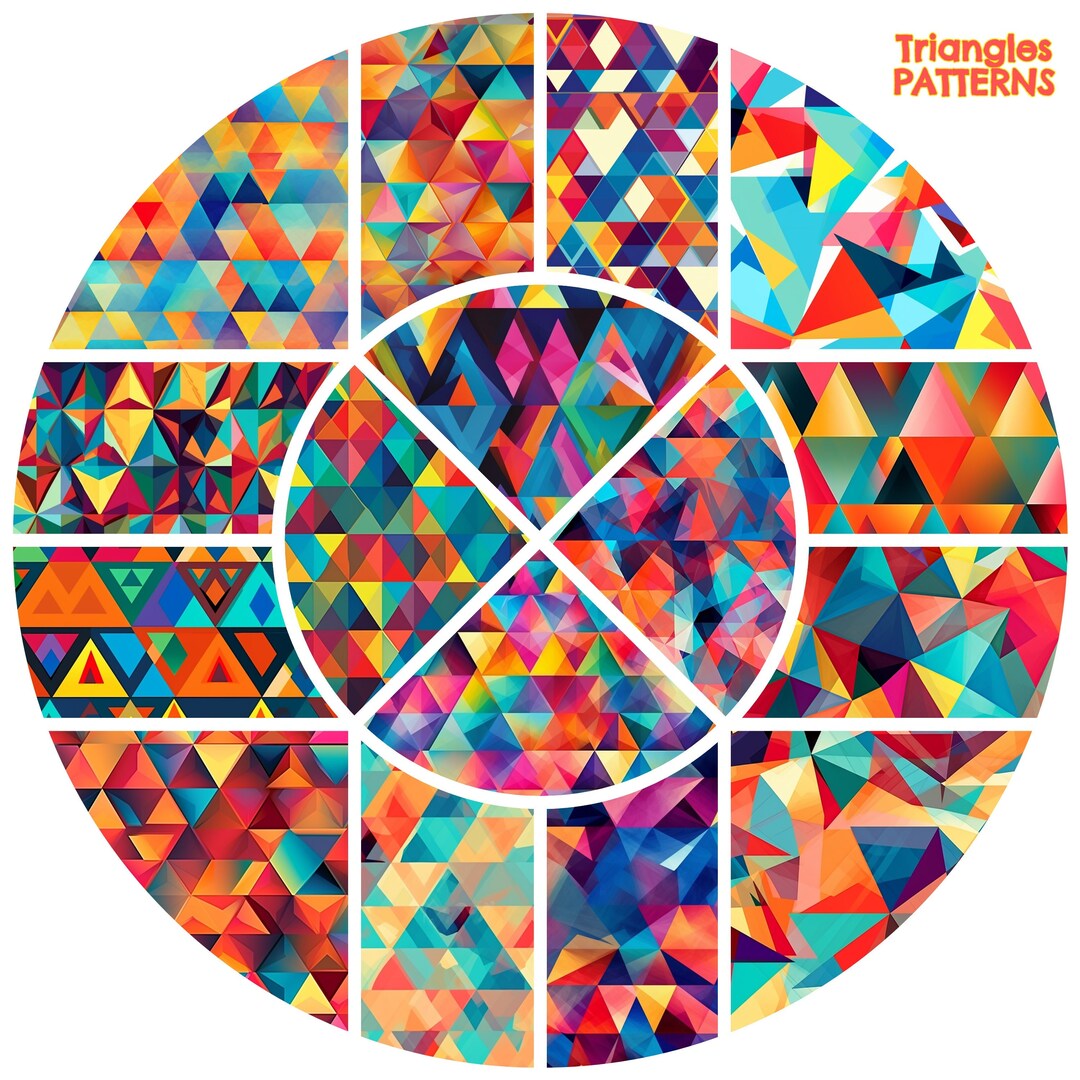 Triangles Pattern 27 OPTIONS Seamless Geometric Pattern Triangles Art ...