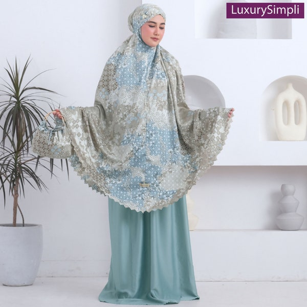 Ayzara Nazla Series Premium Silk 3In1 Adult Mukena With Luxury Bag,Muslim Prayer Dress,Hijab Dress,Jilbab Dress,Telekung Dress,Khimar Dress