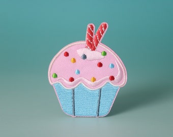 parche de cupcake de caramelos, parche de postre, parche de hierro, parche bordado, parche estético, parche divertido, para chaqueta, para mochila,