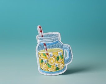 citronsaftlapp, isvattenlapp, stryklapp, broderad lapp, estetisk lapp, rolig lapp, för jacka, för ryggsäck,