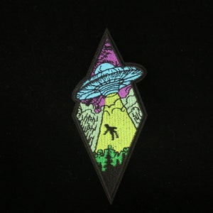 UFO patch, take me away patch, iron on patch, embroidered patch, aesthetic patch, funny patch, for jacket, for backpack,