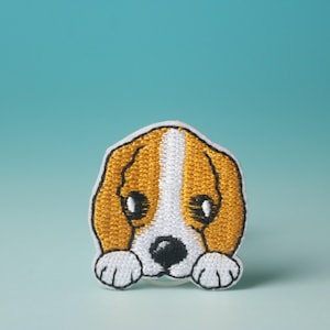 baby beagle patch, puppy patch, dog patch, iron on patch, embroidered patch, aesthetic patch, funny patch, for jacket, for backpack,