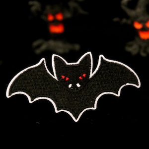 Fledermaus Aufnäher, für Halloween Patch, Bügelbild, Gestickter Aufnäher, ästhetischer Aufnäher, lustiger Aufnäher, für Jacke, für Rucksack,