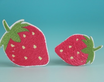 delicious strawberry patch, fruit patch, iron on patch, embroidered patch, aesthetic patch, funny patch, for jacket, for backpack,