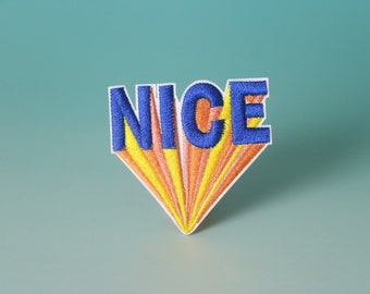 nice patch, word patch, iron on patch, embroidered patch, aesthetic patch, funny patch, for jacket, for backpack,