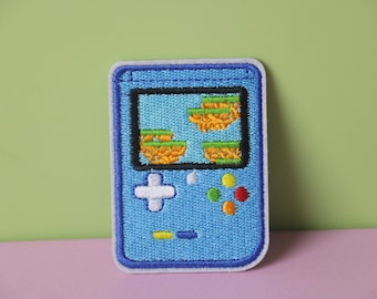 Game boy patch, gamepad patch, retro game patch, iron on patch, embroidered patch, aesthetic patch, funny patch, for jacket, for backpack,