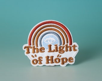 regnbågsmärke, hoppets ljusmärke, strykmärke, broderat märke, estetiskt märke, roligt märke, för jacka, för ryggsäck,