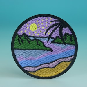 beach patch, summer patch, iron on patch, embroidered patch, aesthetic patch, funny patch, for jacket, for backpack,