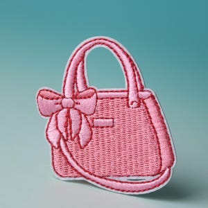 pink bag patch, for girl patch, iron on patch, embroidered patch, aesthetic patch, funny patch, for jacket, for backpack,