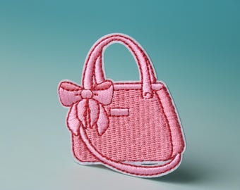 pink bag patch, for girl patch, iron on patch, embroidered patch, aesthetic patch, funny patch, for jacket, for backpack,